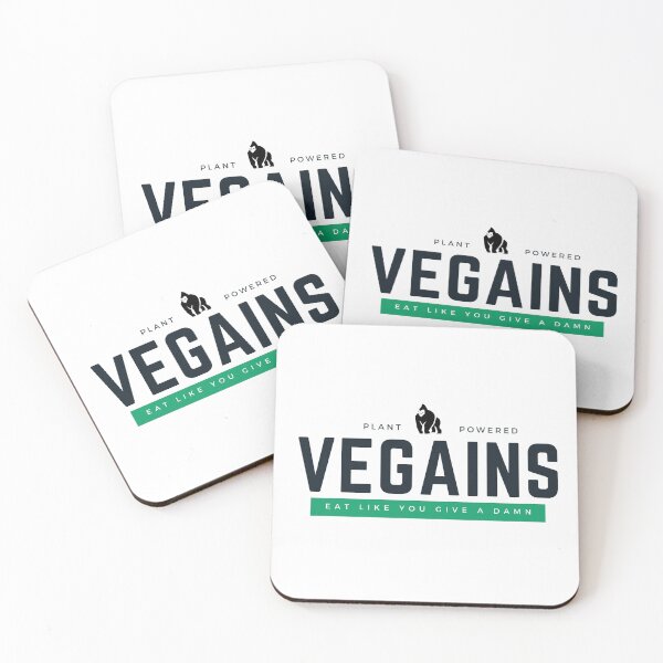 Item preview, VEGAINS WHITE BACKGROUND, Vegan Gym Gorilla Bodybuilding designed and sold by KindnessKawaii.