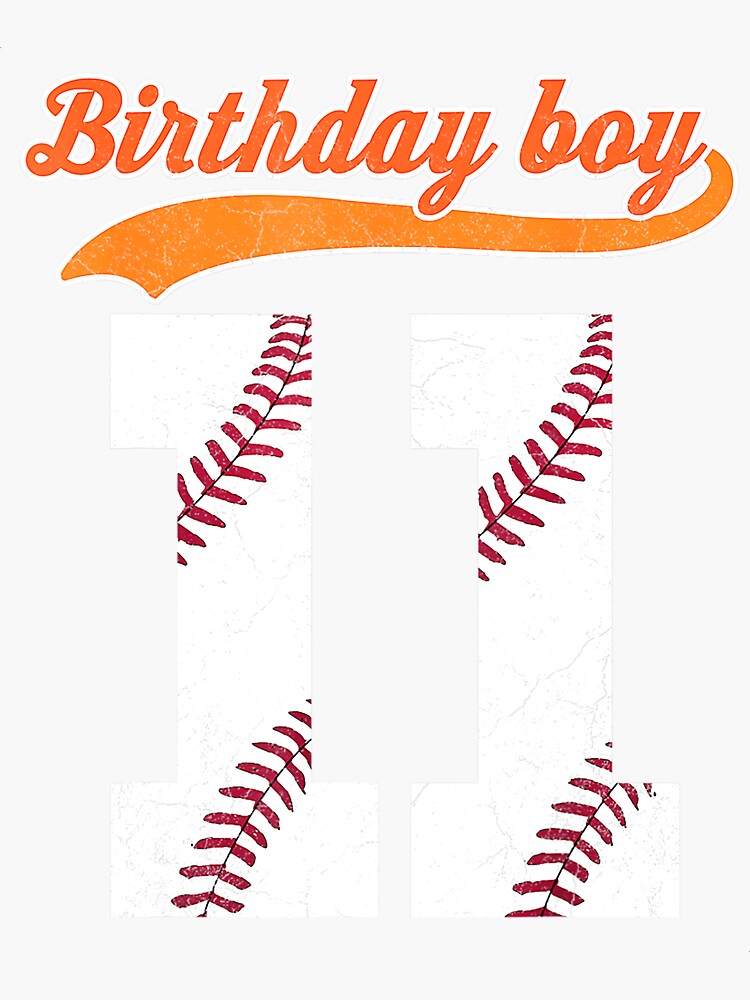 "Happy Birthday 11th 11 Year Old Baseball Gift Boys Ten 2010 Merch" Sticker by RivkaAlmeida