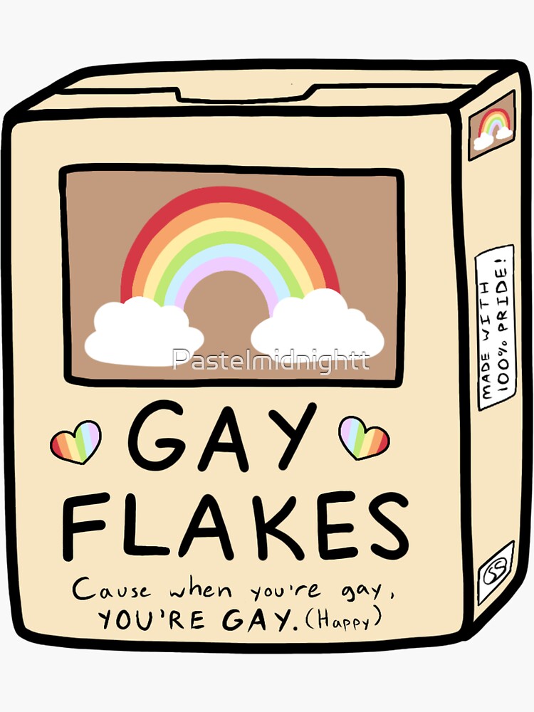 Gay Flakes Sticker for Sale by Pastelmidnightt