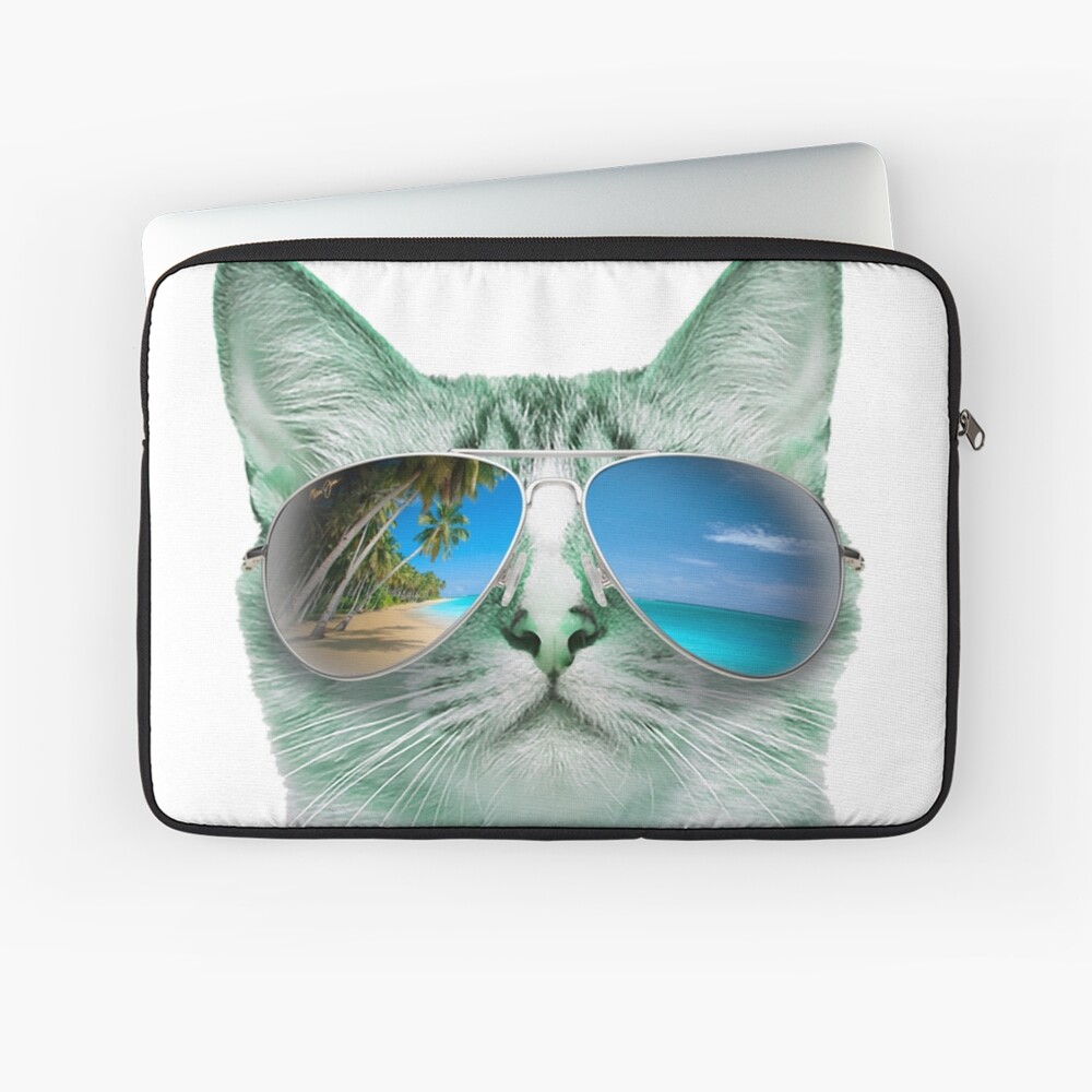 Cat Wearing Sunglasses Sun Glasses Beach Tropical Grumpy Ocean Kitten