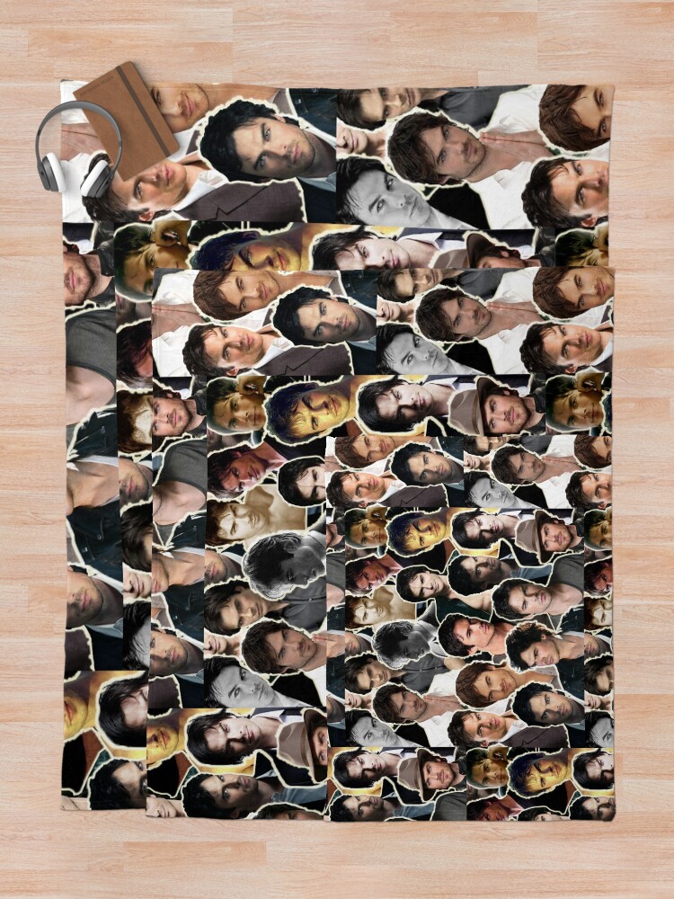 "Ian Somerhalder collage Damon Sagittarius " Throw Blanket for Sale