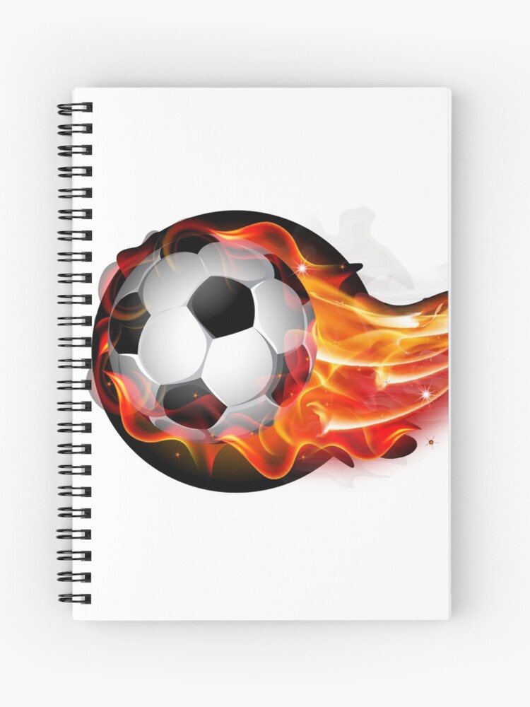 Cuaderno de espiral «Balón de fútbol en llamas» de lovingangela | Redbubble