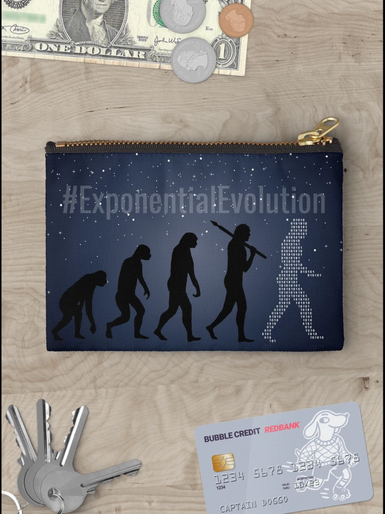 Thumbnail 3 of 4, Zipper Pouch, #ExponentialEvolution designed and sold by EcstadelicNET.
