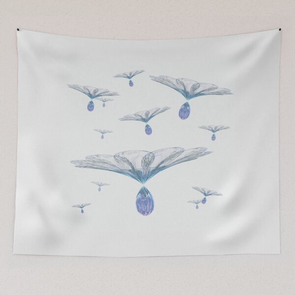 Item preview,  Dandelion Seeds Floating in the Wind Fractal Art on Cream Background  designed and sold by Eclectry.