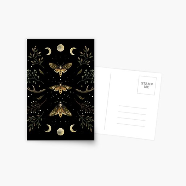 Death Head Moths Night Postcard