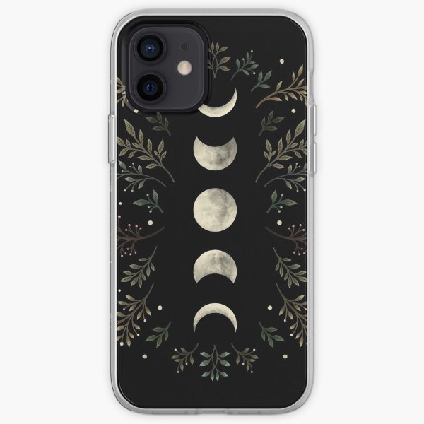 Jardín iluminado por la luna-verde oliva Funda blanda para iPhone