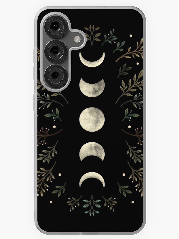 Thumbnail 1 of 4, Samsung Galaxy Phone Case, Moonlit Garden-Olive Green designed and sold by episodicDrawing.