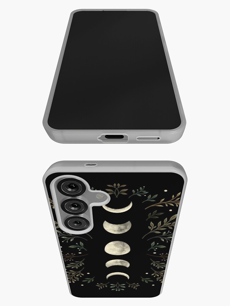 Thumbnail 3 of 4, Samsung Galaxy Phone Case, Moonlit Garden-Olive Green designed and sold by episodicDrawing.