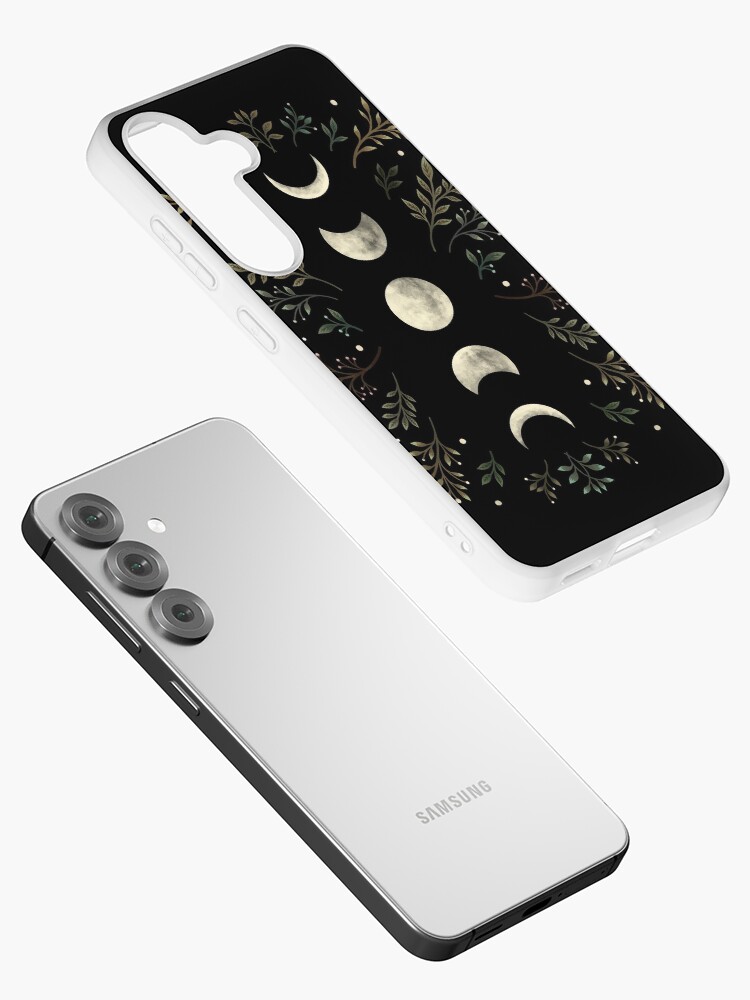 Thumbnail 2 of 4, Samsung Galaxy Phone Case, Moonlit Garden-Olive Green designed and sold by episodicDrawing.