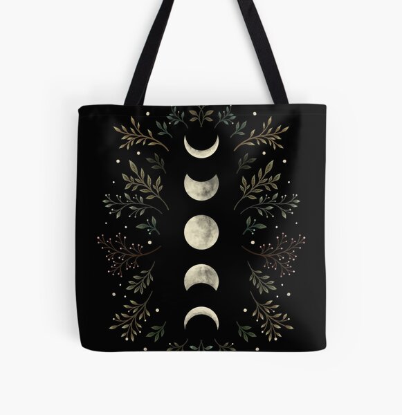 Moonlit Garden-Olive Green All Over Print Tote Bag