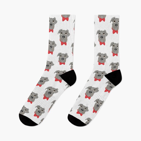 Item preview, Cartoony Schnauzer Terrier Mix Head Wearing a Bow Illustration designed and sold by pawtraitdreams.