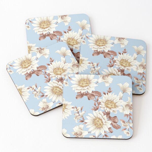 Item preview, White sunflower_Light blue designed and sold by goldstar1930.
