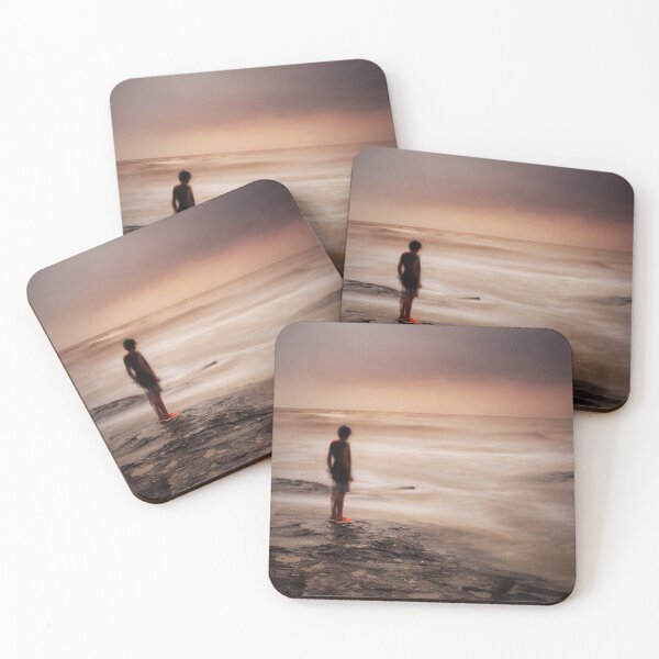 Item preview, Boy standing at a beach approching a strong wave of wind designed and sold by Shovona Karmakar.