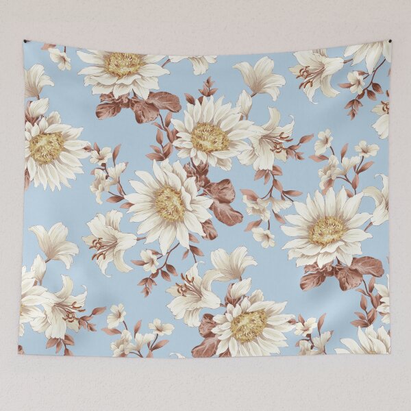 Item preview, White sunflower_Light blue designed and sold by goldstar1930.