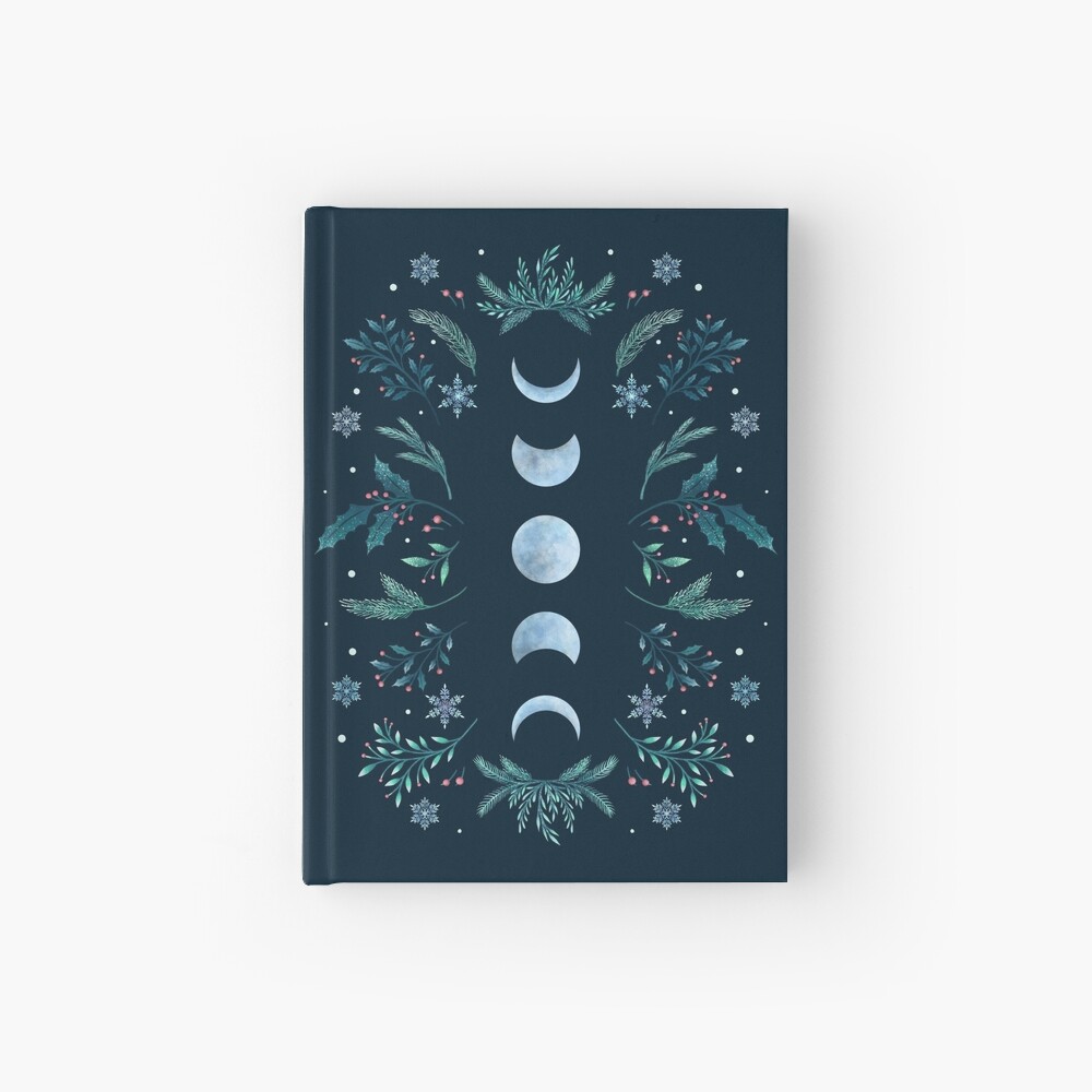 Moonlit Garden-Teal Snow Hardcover Journal