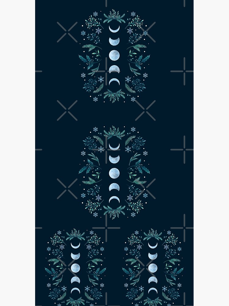 Thumbnail 3 of 3, Duffle Bag, Moonlit Garden-Teal Snow designed and sold by episodicDrawing.