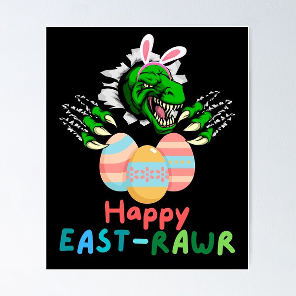 Item preview, Happy East-Rawr Funny Easter Bunny T-rex Mash Up designed and sold by ecdato.