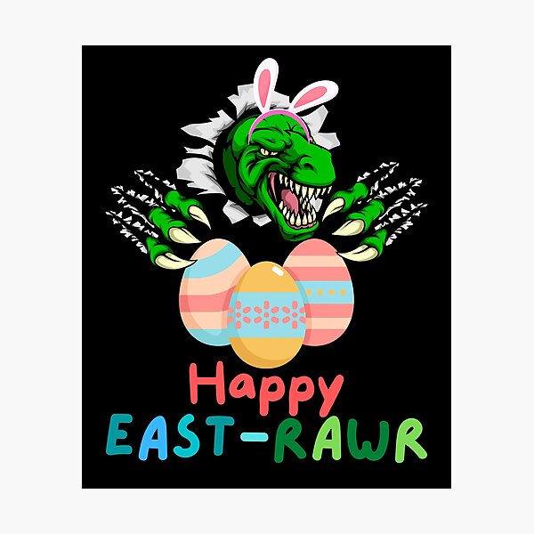 Item preview, Happy East-Rawr Funny Easter Bunny T-rex Mash Up designed and sold by ecdato.