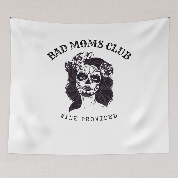 Item preview, Bad Moms Club Wine Provided Mom Skull  designed and sold by Sujitra  Romyen.