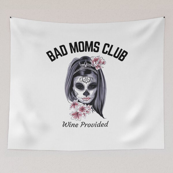 Item preview, Bad Moms Club Wine Provided Skull  designed and sold by Sujitra  Romyen.