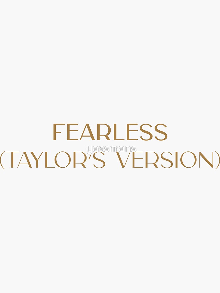 "Fearless (Taylor's Version)" Sticker for Sale by yassmans | Redbubble