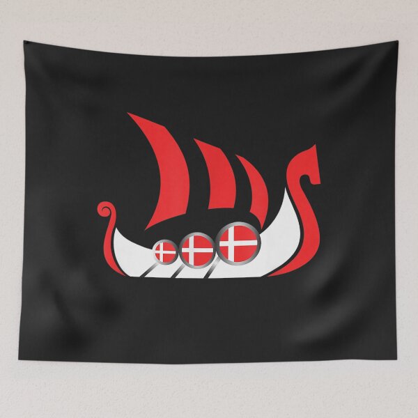 Artikelvorschau, Dänemark Wikingerschiff Dänische Flagge Drachenboot entworfen und verkauft von Mastainich09.