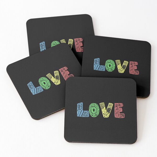 Item preview, LOVE graphic design colourful rainbow designed and sold by Atrayos.