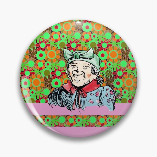 Item preview, Witwe Bolte, floral pattern, colorful illustration Wilhelm Busch designed and sold by Mauswohn.