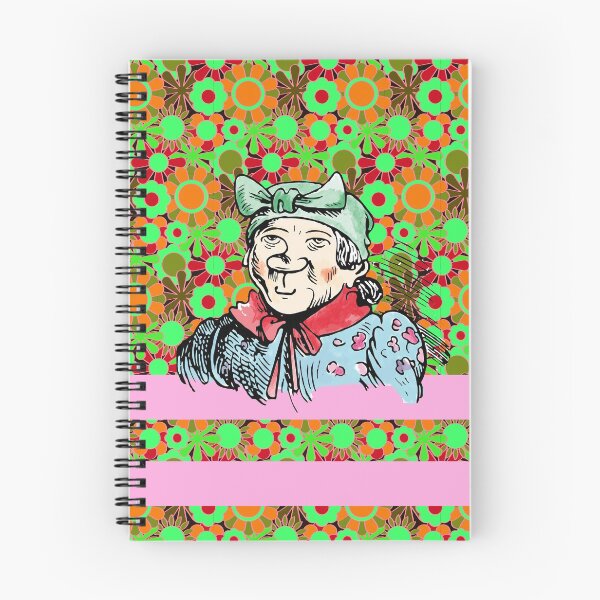 Item preview, Witwe Bolte, floral pattern, colorful illustration Wilhelm Busch designed and sold by Mauswohn.