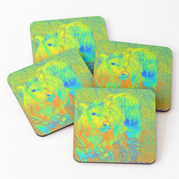 Item preview, COW ART, COLOURFUL CALF IN THE GRASS  designed and sold by Opalbluerose.