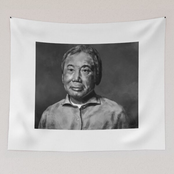 Item preview, Haruki Murakami Portrait Painting  designed and sold by DianneNorris.