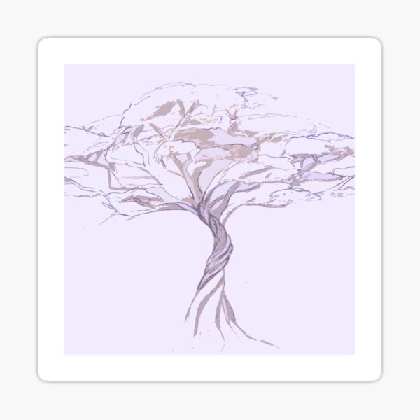 Item preview, Quiet Acacia Zen Tree , Earthy African Bonsai Peace Lavendar Purple designed and sold by Amanda Irene.