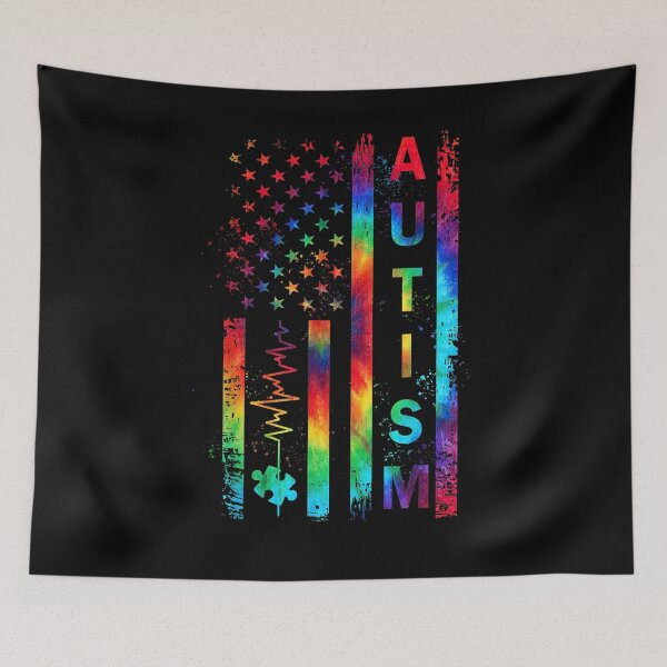 Artikelvorschau, Amerikanische Flagge Autismus Awareness Lehrer Mutter Unterstützung Tie Dye Krieger, Bewusstsein, Flagge, Autismus Krieger, Autismus Bewusstsein, Autismus Flagge, entworfen und verkauft von ryanpensyp.