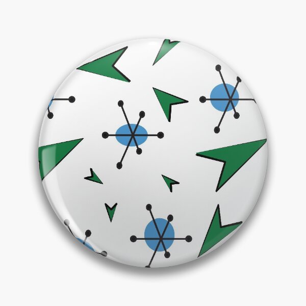 Aperçu de l'œuvre Triangle moderne vert et bleu du milieu du siècle et motif Jacks créée et vendue par LavenderMint.