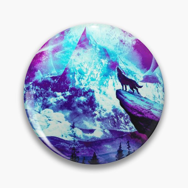 Item preview, Galaxy pattern with moon and wolf in Hills designed and sold by Unique-Tees.