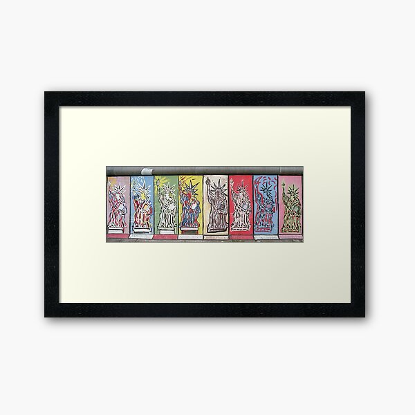 Berlin Wall Statue of Liberty graffiti Framed Art Print