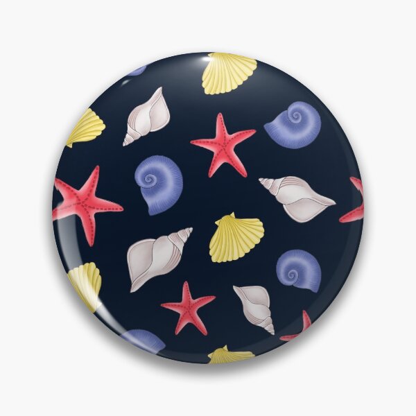 Item preview, Summer beach pattern- Colorful Seashells (Dark Background) designed and sold by DesignTreasure.
