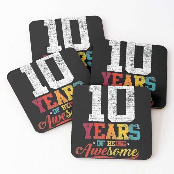 Item preview, 10 years of being awesome, 10th birthday 10th birthday celebration, gift for 10 years old grandson, 10th birthday gifts for girls,   designed and sold by ryanpensyp.
