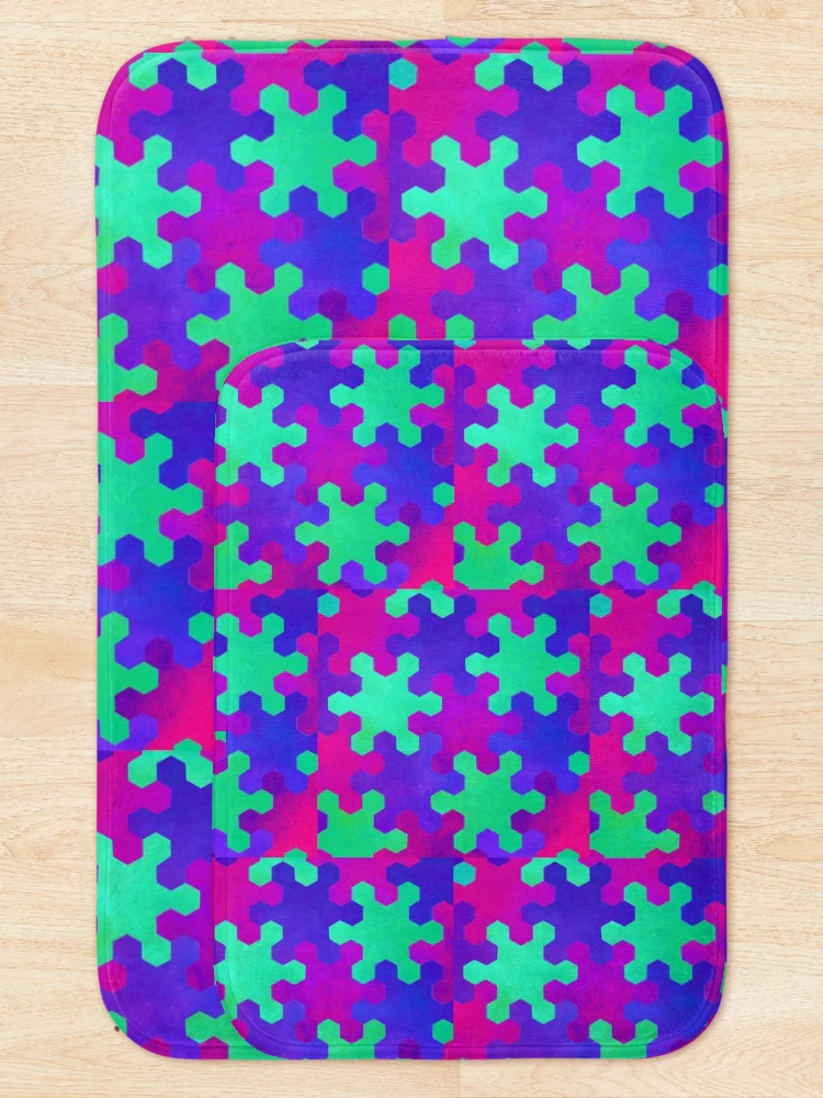 Thumbnail 5 of 6, Bath Mat, Interlocking Hex pattern designed and sold by ForGoodnessJake.