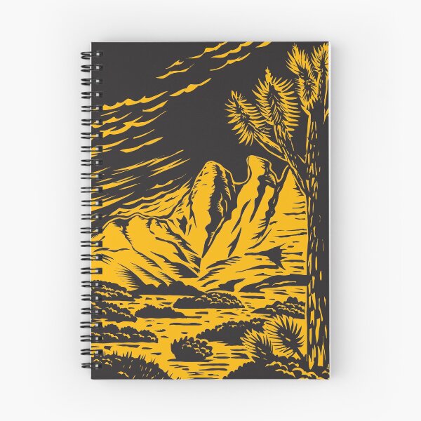 Item preview, Joshua Tree in the Remote and Rugged Desert Landscape of Gold Butte National Monument in Clark County Nevada Woodcut WPA Poster Art designed and sold by patrimonio.