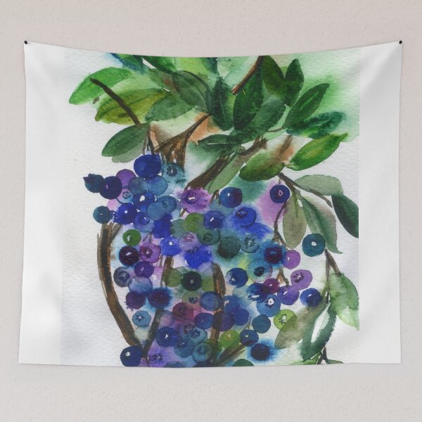 Item preview, blue berries: watercolor designed and sold by kosarandrea.
