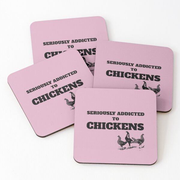 Item preview, Seriously Addicted to Chickens -funny chicken design on dusty pink designed and sold by katiekendall.
