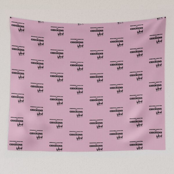 Item preview, Seriously Addicted to Chickens -funny chicken design on dusty pink designed and sold by katiekendall.