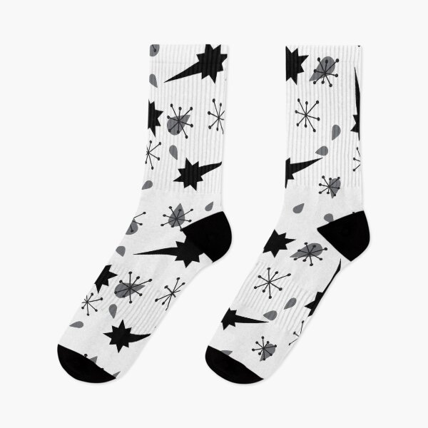 Item preview, Black and White Retro Starburst and Raindrop Pattern designed and sold by LavenderMint.