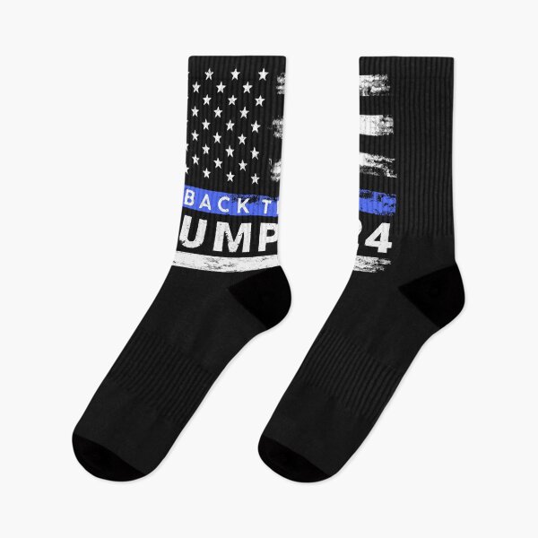 Item preview, Pro Trump 2024 Back The Blue Thin Blue Line American Flag Pullover Hoodie designed and sold by Lukifo-Caster.