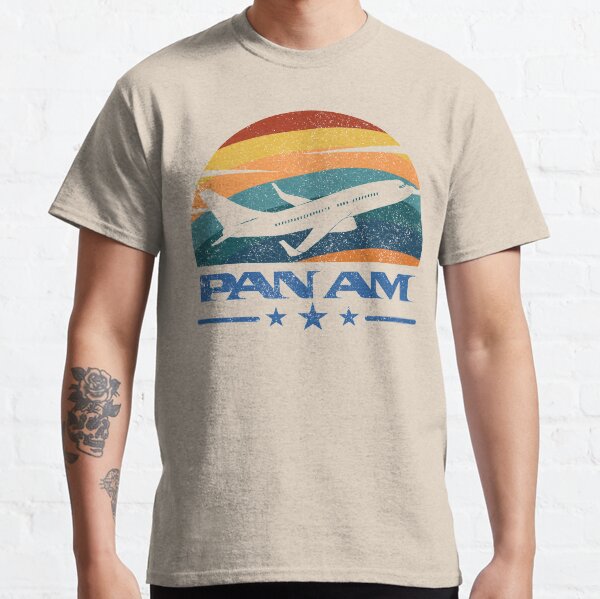 Pan Am Aircraft Rainbow Sunset Vintage Distressed PAA Classic T-Shirt