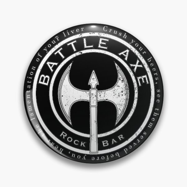 Item preview, Battle Axe Rock Bar black and white retro designed and sold by skocartwork.