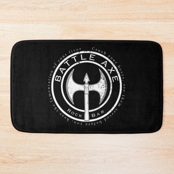 Item preview, Battle Axe Rock Bar black and white retro designed and sold by skocartwork.