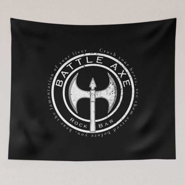 Item preview, Battle Axe Rock Bar black and white retro designed and sold by skocartwork.