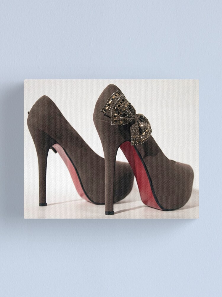 Alternate view of Brown red soled stilettos 1 Canvas Print